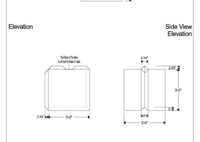 Concrete Bin Blocks 3x3x3 O.D. Half Bin Block
